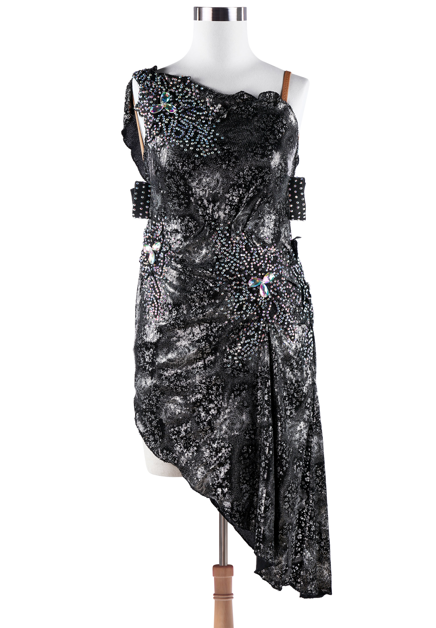 Metallic Sequins Embroidery Tail Latin Competition Dress VN-L5246