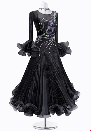 Midnight Pleats Ballroom Gown JT-B4545