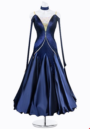 Midnight Satin Ballroom Gown JT-B3723