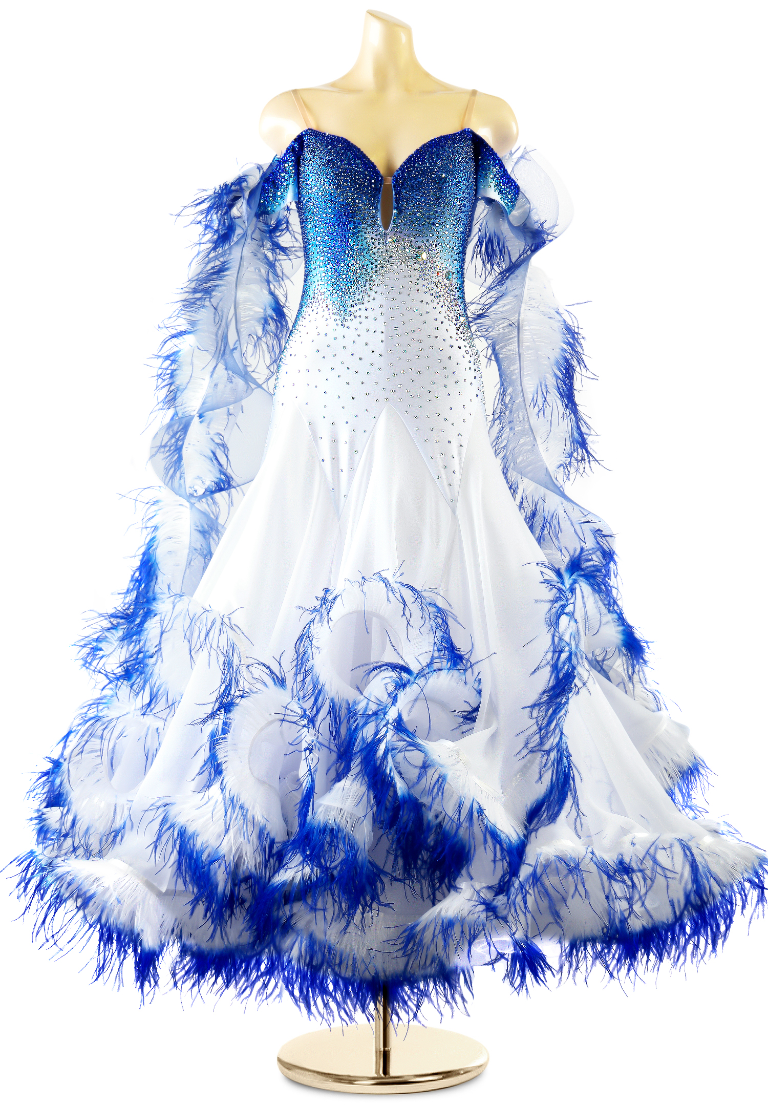 Miraculous Dyed Feather Ballroom Dance Dress PC-WB180102