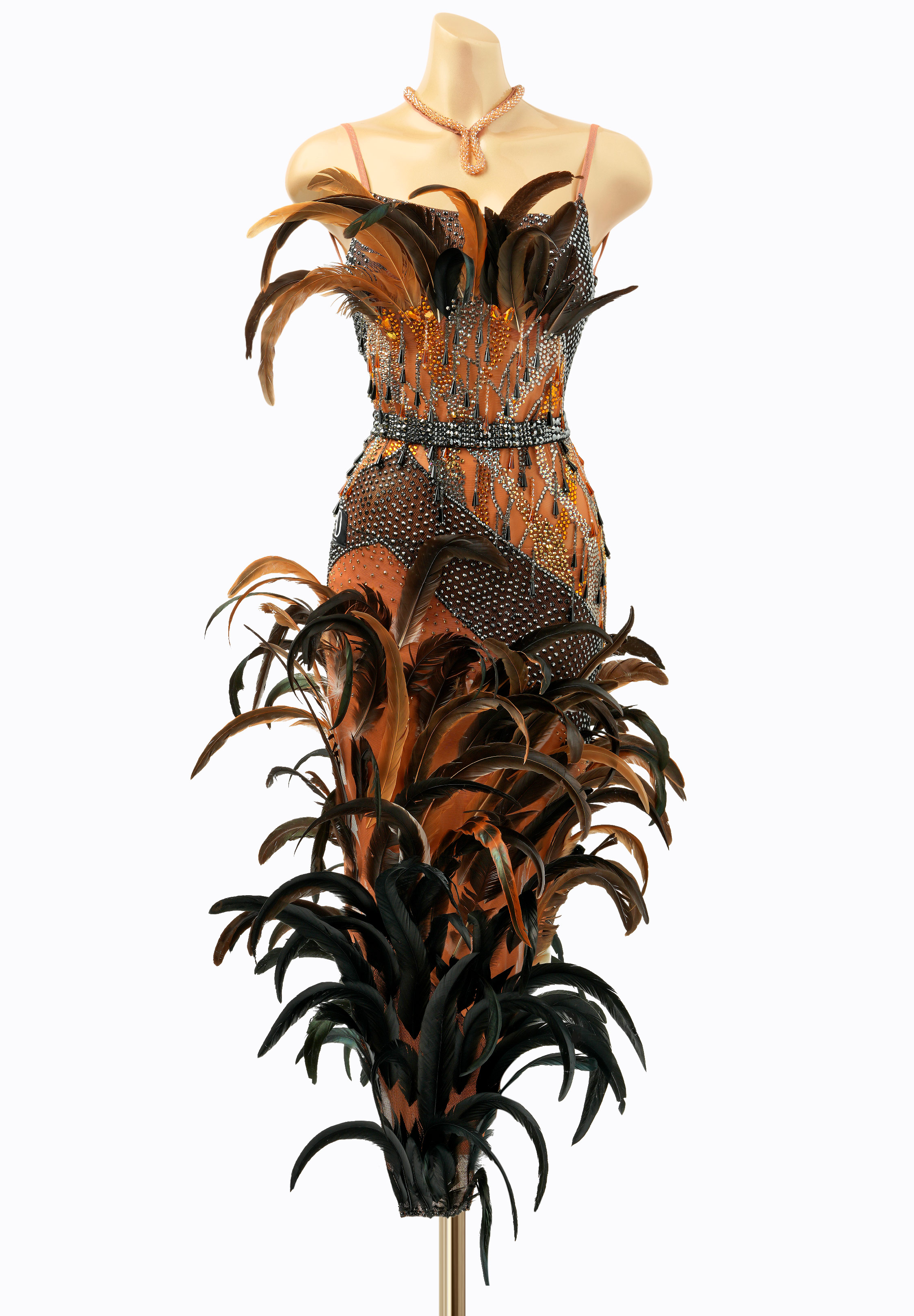 Natural Feather Latin Dress AD-L2932