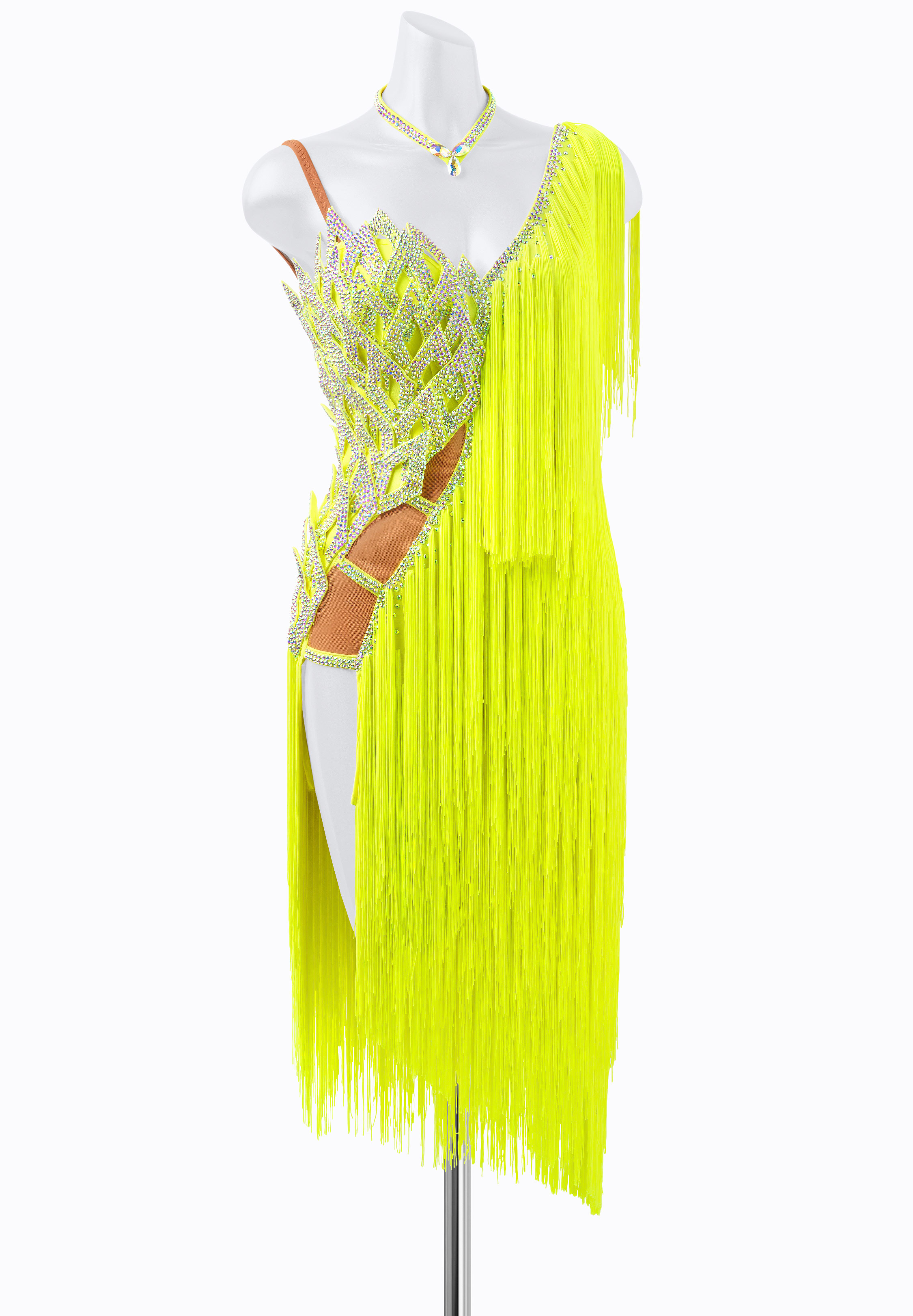 Neon Leaf Latin Dress PR-L215118
