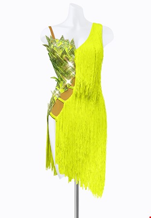 Neon Leaf Latin Dress PR-L215118