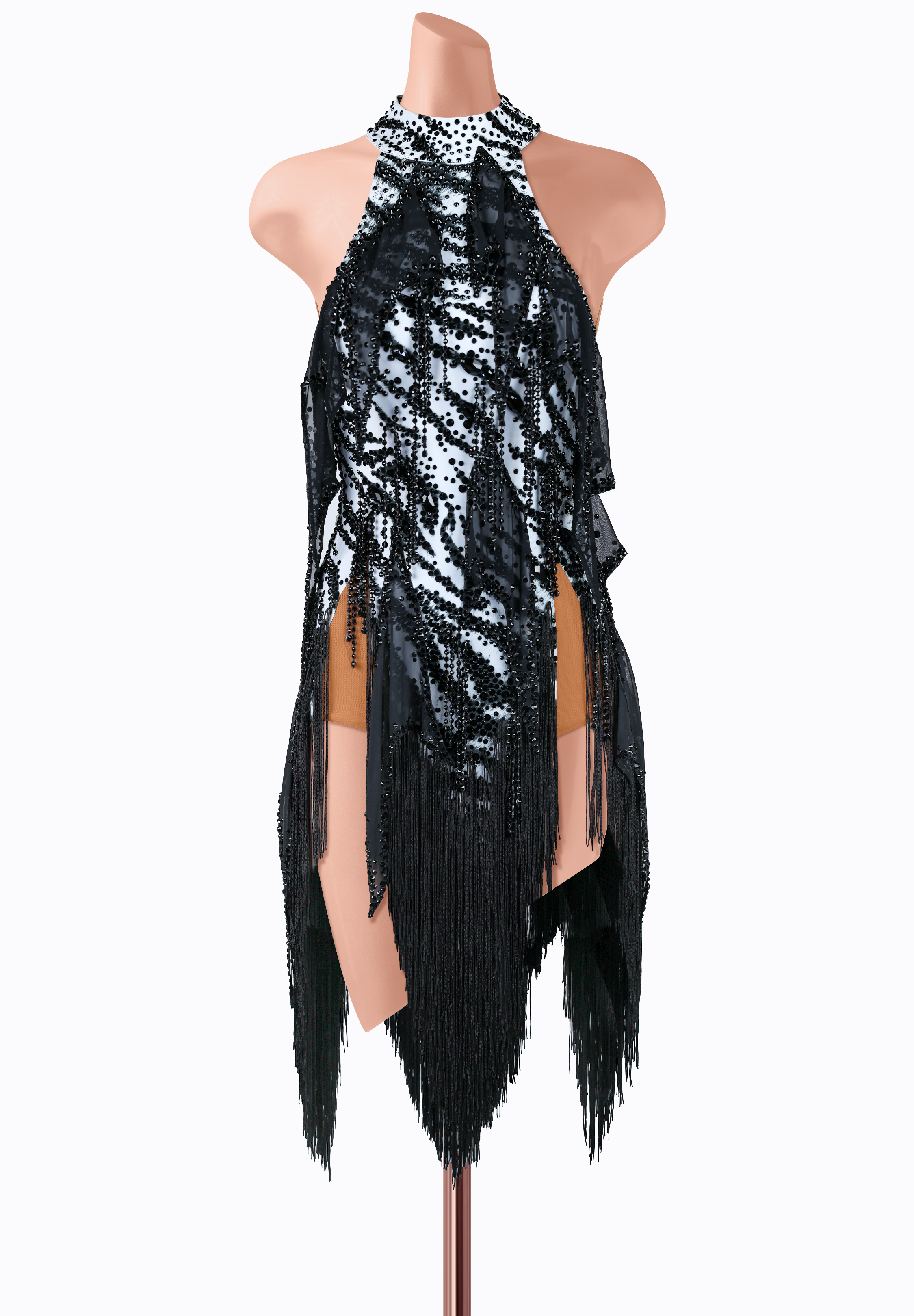 Noir Illusion Latin Dress TD-CL0036