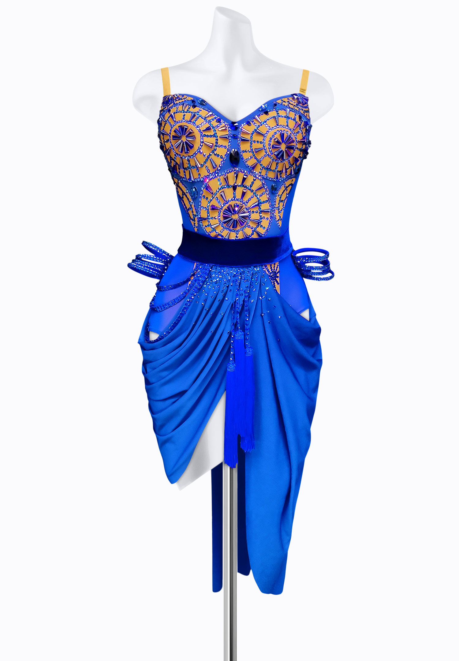 Ornate Draped Latin Dress AM-L3313