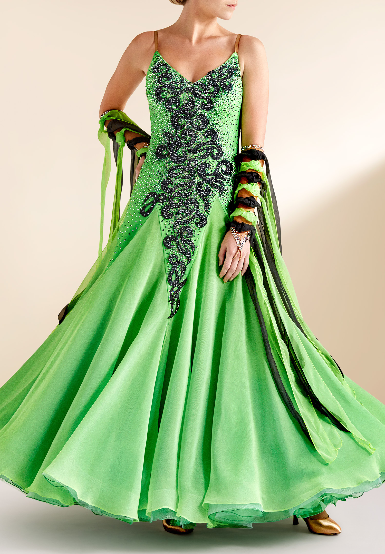 Ornate Totem Crystal Ballroom Dress PC-BWMDE-101