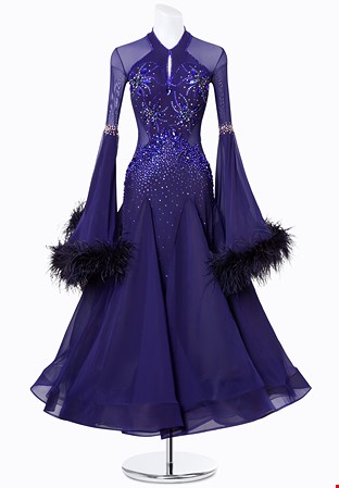 MF by Ballroom Ave Luxury Ostrich Feather Ballroom Gown MFB0065