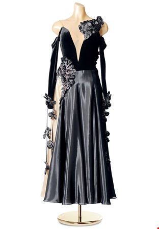Petal Splash Velvet Dance Gown PCED19154