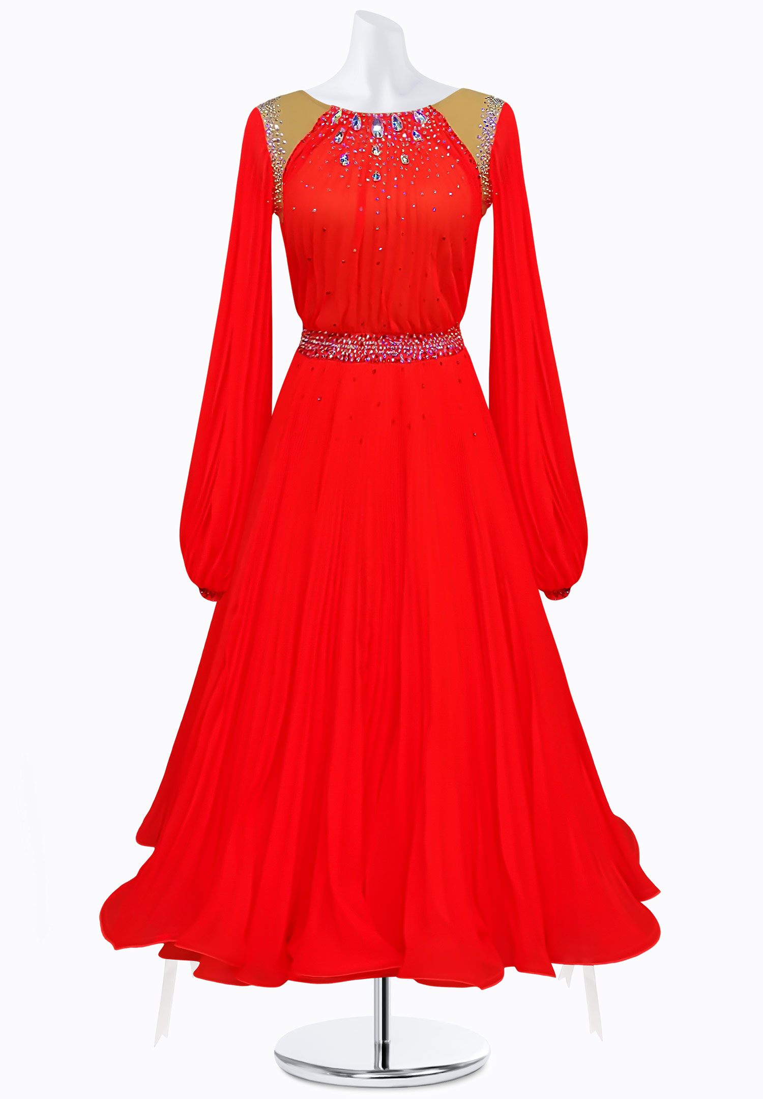 Pleated Bishop Ballroom Gown AM-B3217