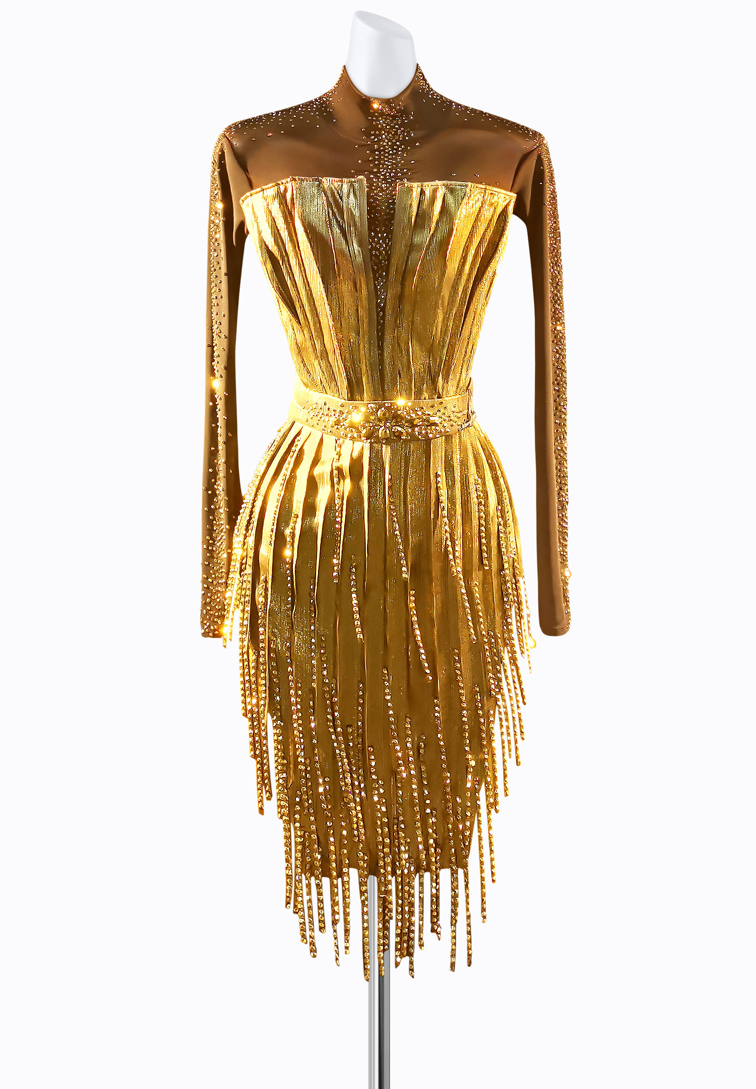Pleated Fringe Latin Dress AM-L3518