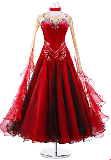 Majestic Velvet Bodice Ballroom Full Dress MQB227