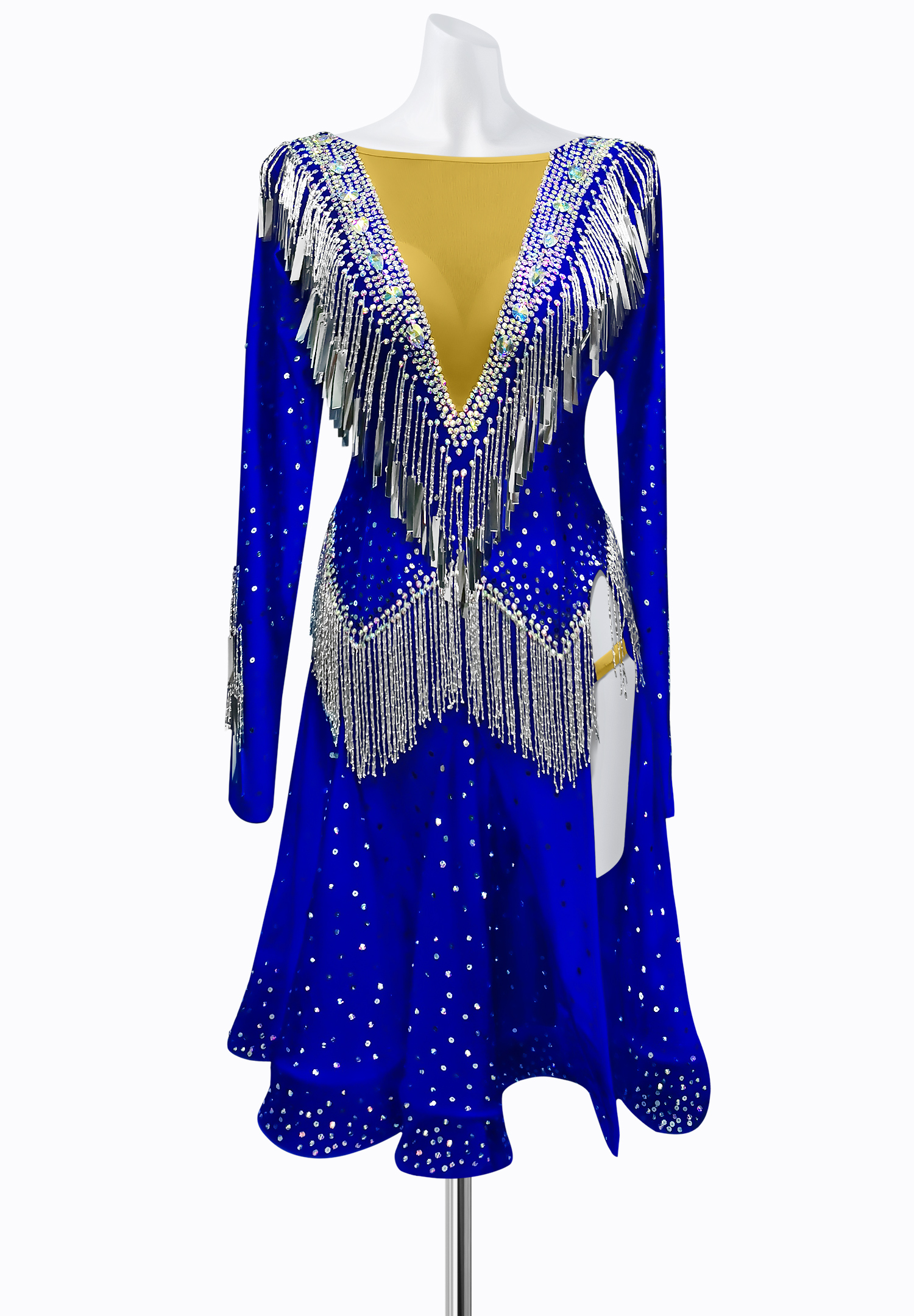 Reflective Fringe Latin Dress AM-L3350