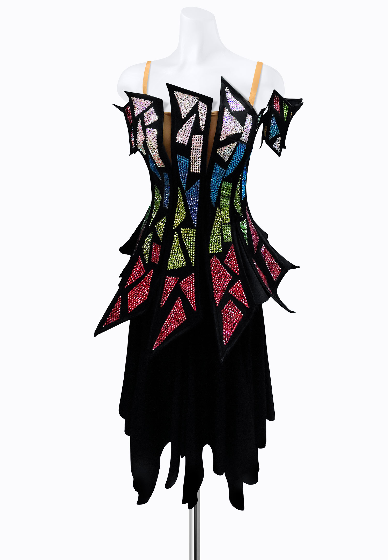 Retro Crystal Latin Gown AM-L3034