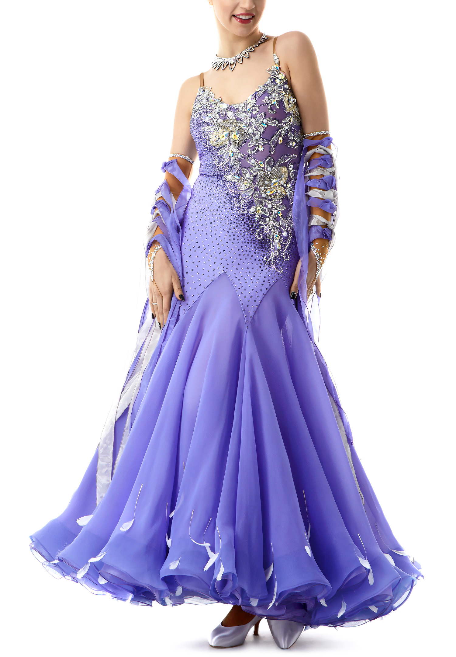 Romantic Blooming Ballroom Performance Gown PC-WB18032