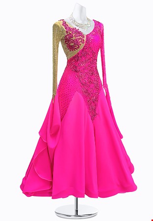 Ruched Applique Ballroom Gown JT-B4519