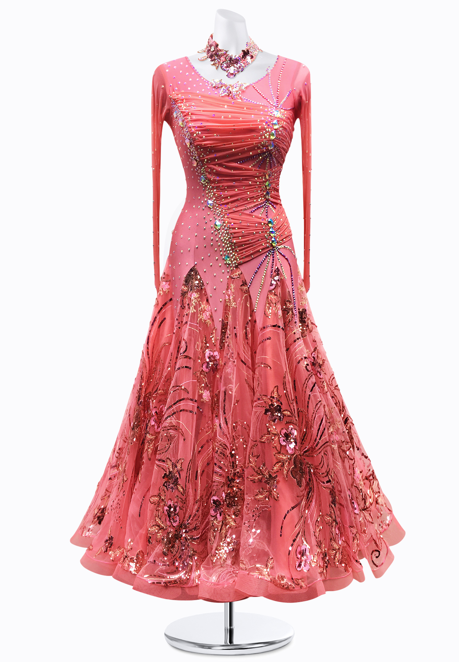 Ruched Sequin Ballroom Gown JT-B3438