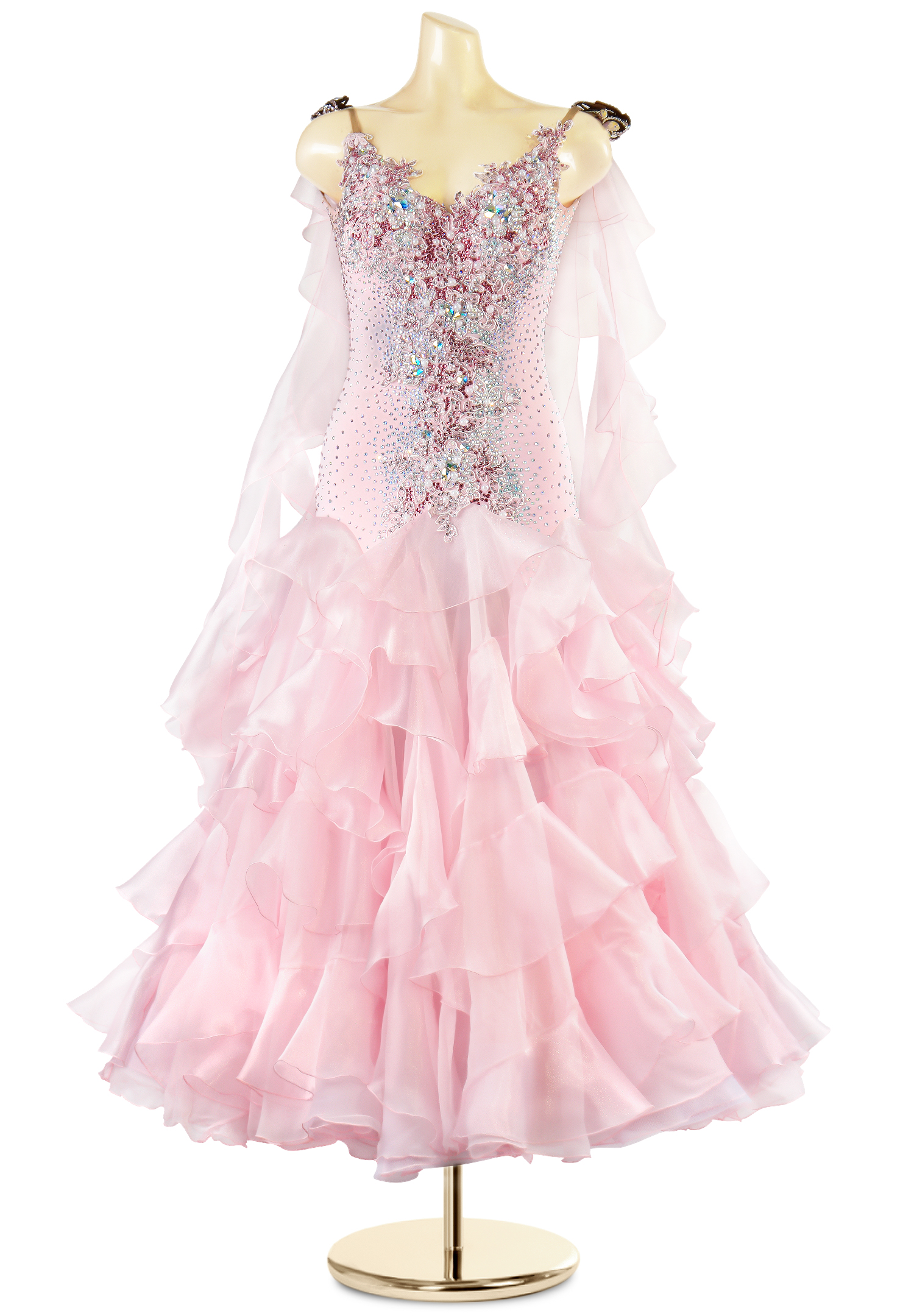 Ruffle Delight Ballroom Performance Gown PC-WB18023