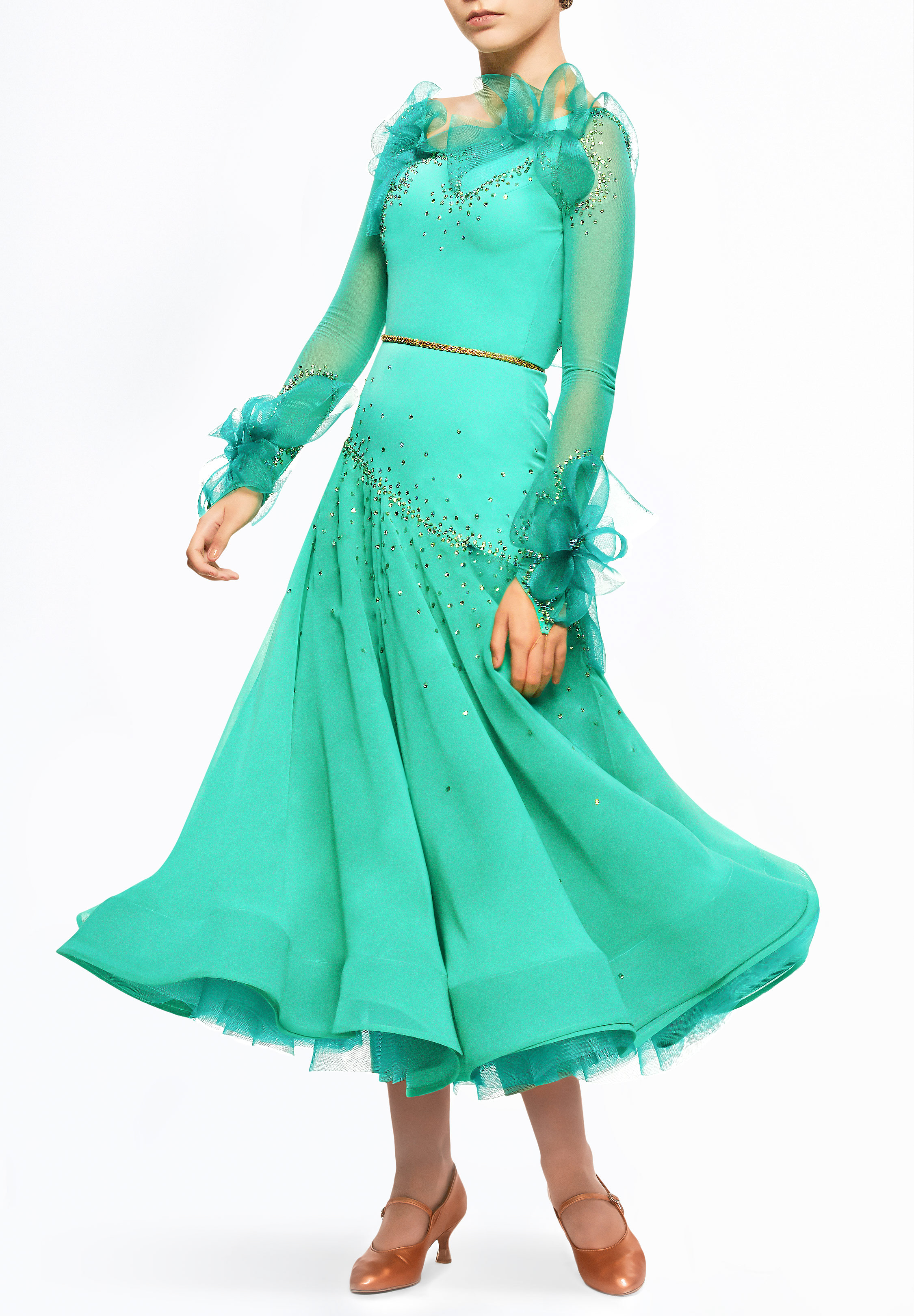 Cool Aqua Junior Ballroom Gown SS-B20009