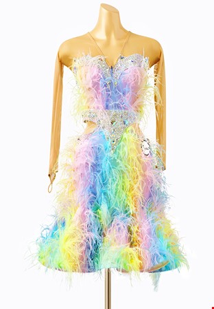 Sasuel Rainbow Kitty Latin Dress