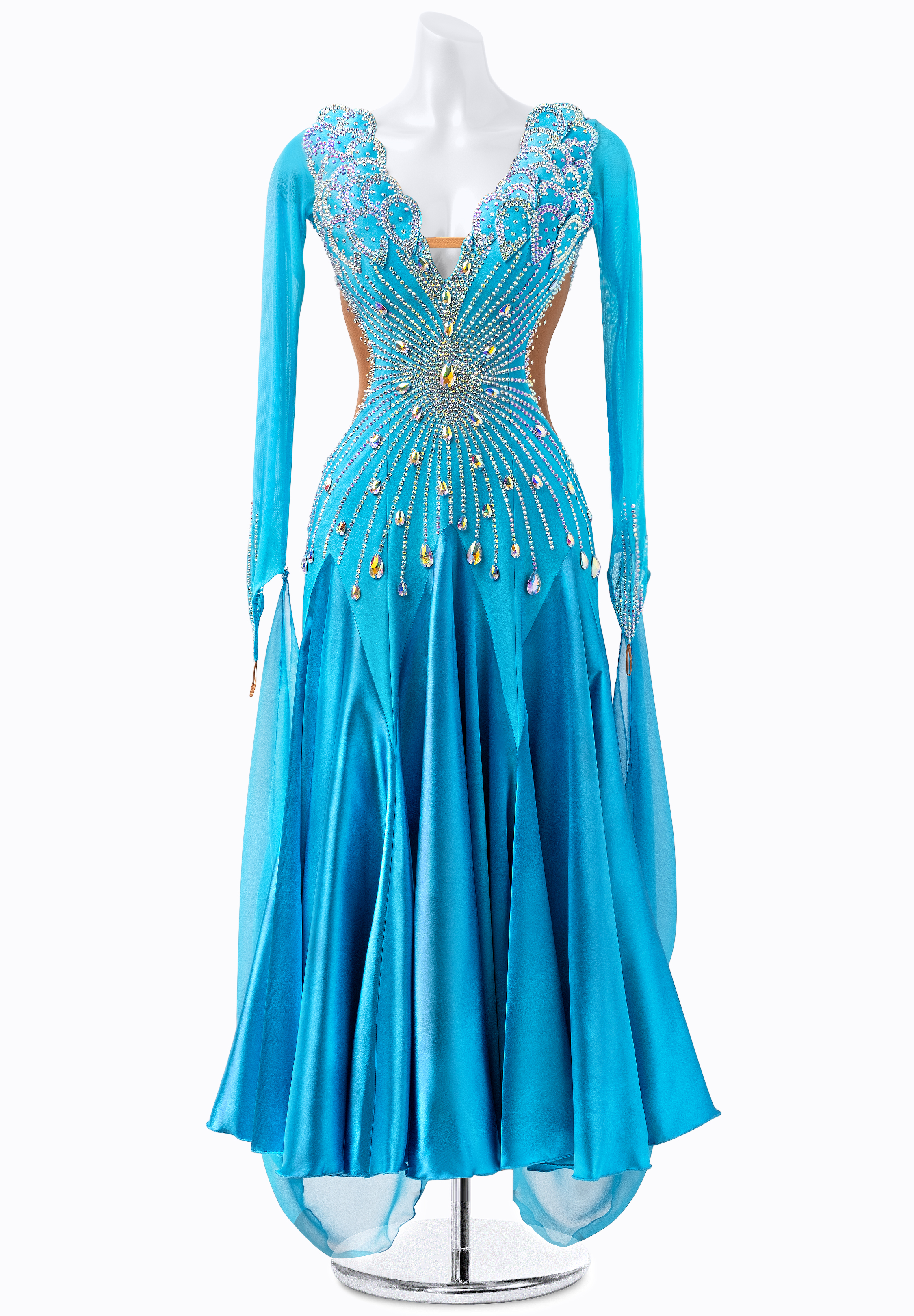 Scalloped Crystal Smooth Gown PR-S220033