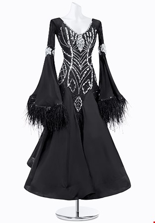 Sheer Feather Ballroom Gown PR-B220005