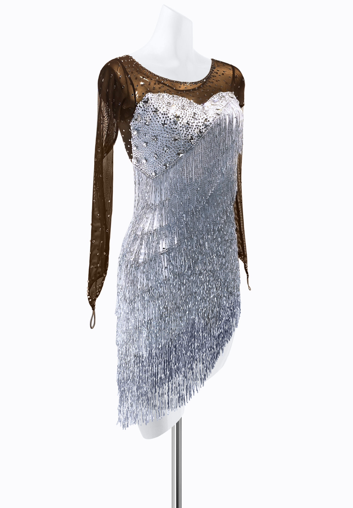 Sheer Metallic Latin Dress PR-L215172