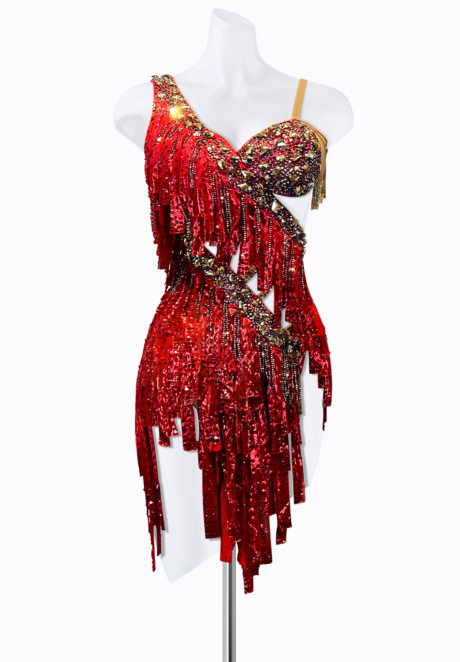 Shimmering Strap Latin Dress PR-L225021