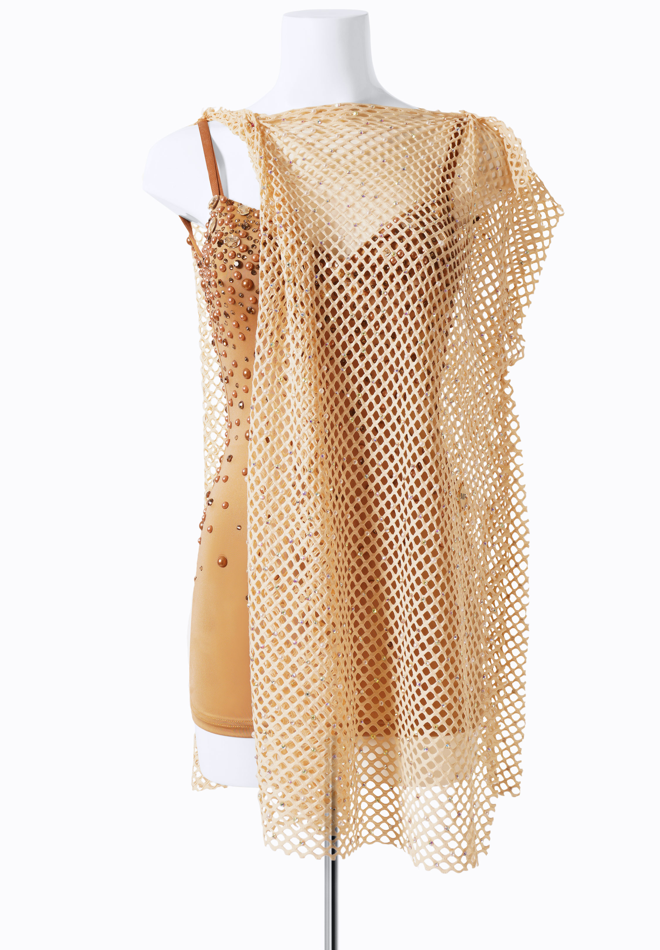 Shining Fishnet Cover Latin Dress MF-L0142