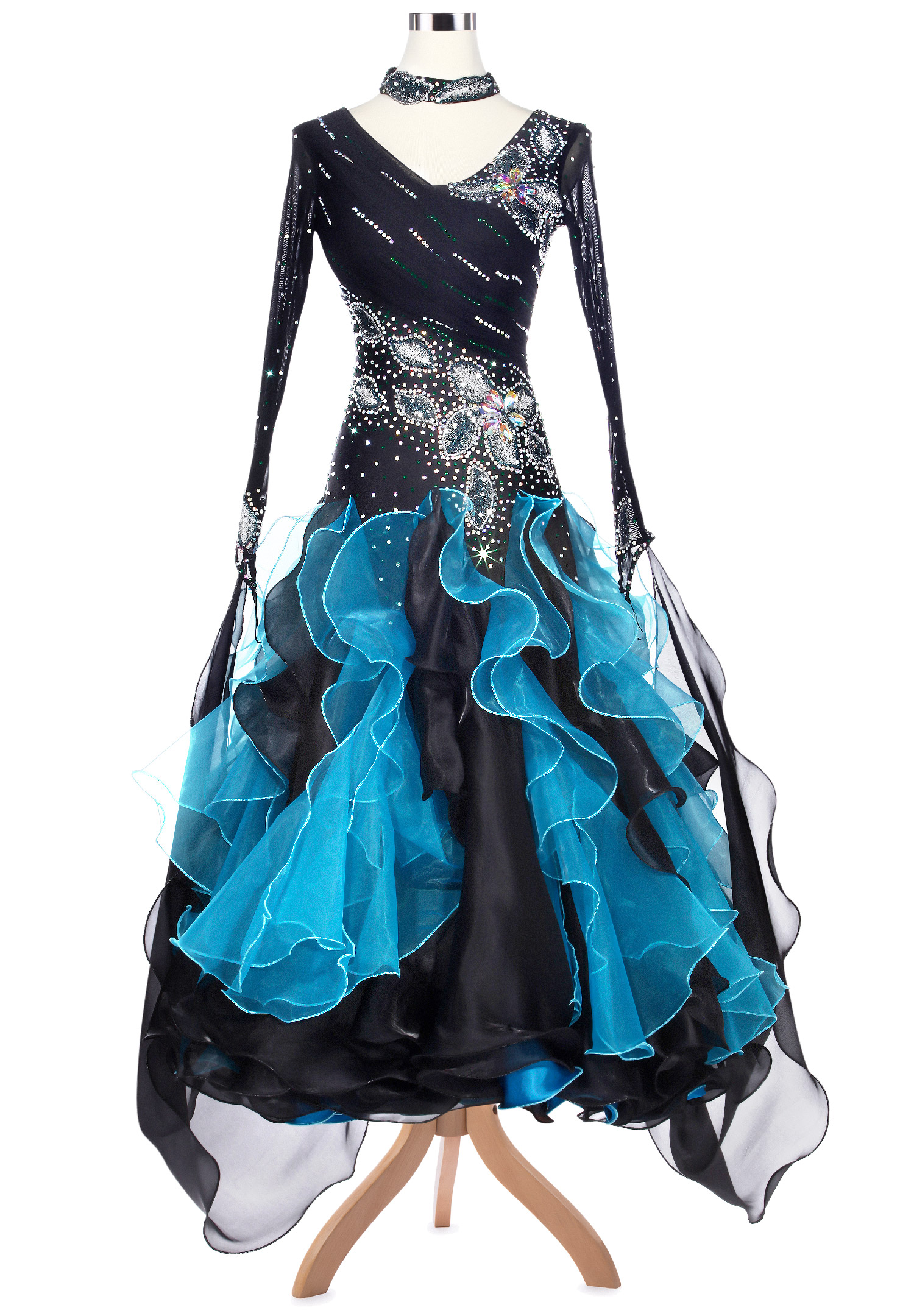 Shining Ice Flower Puffy Ballroom Competition Dress A5159 ...
