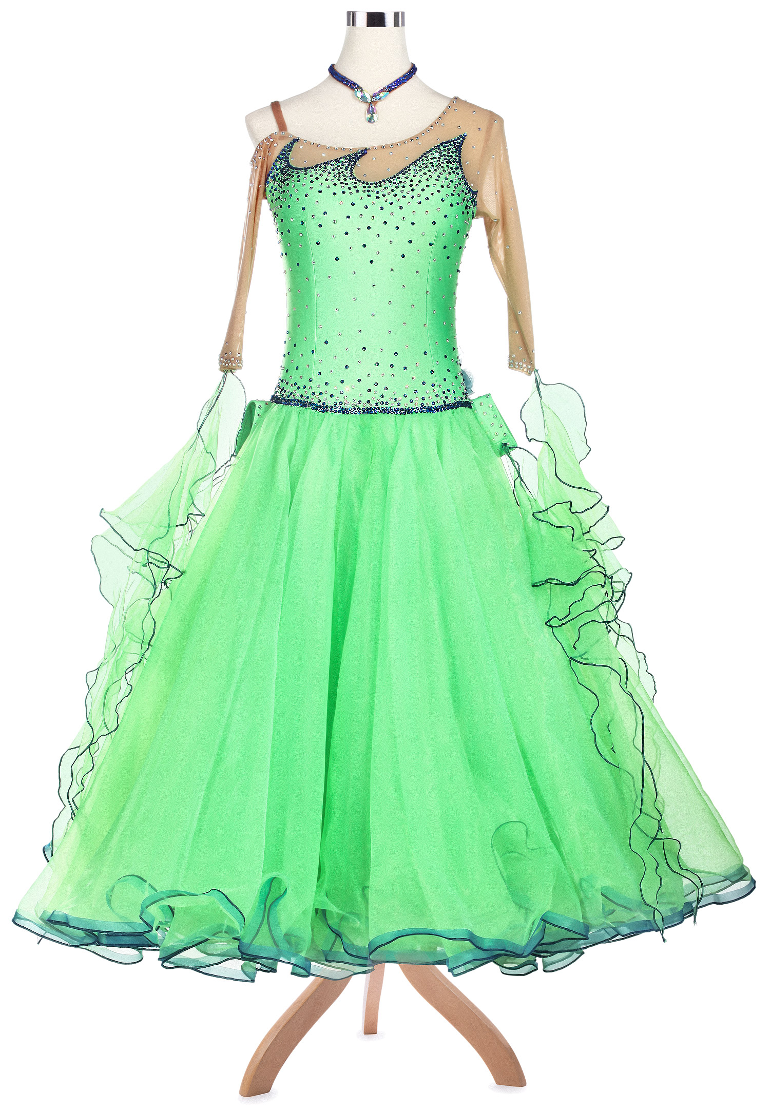 Sparkling Wave-Like Edge Ballroom Competition Dress VN-A5186