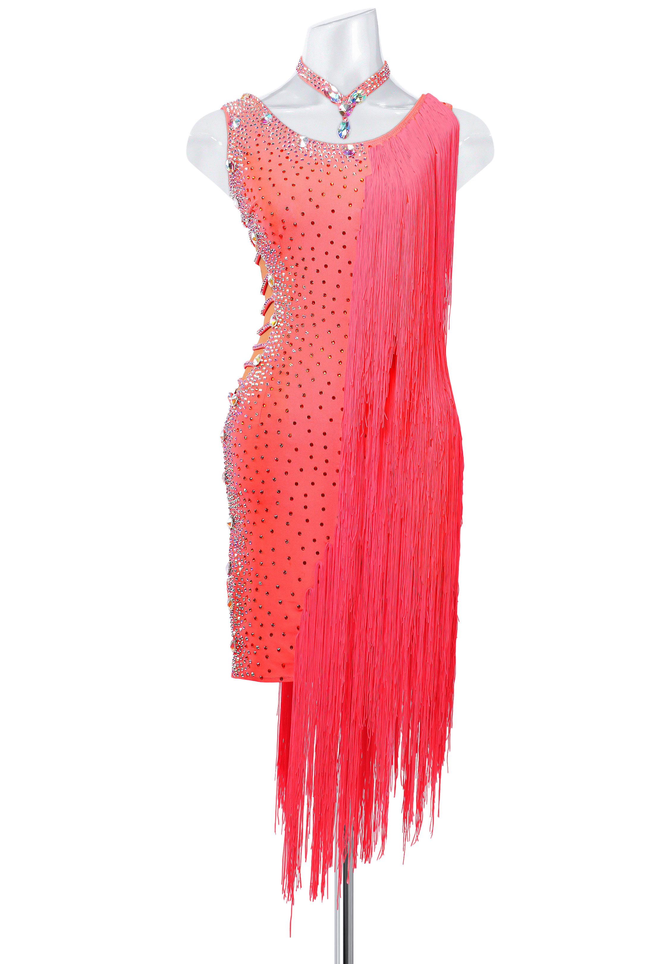 Spectacular Half Fringed Latin Dress MQ-L266