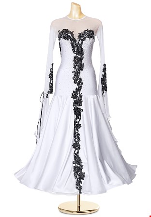 Striking Pearled Applique Ballroom Gown PCWB190331