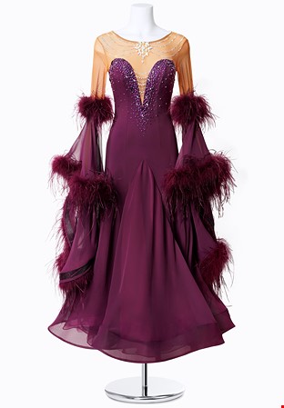 Sweetheart Feather Ballroom Gown MFB0227