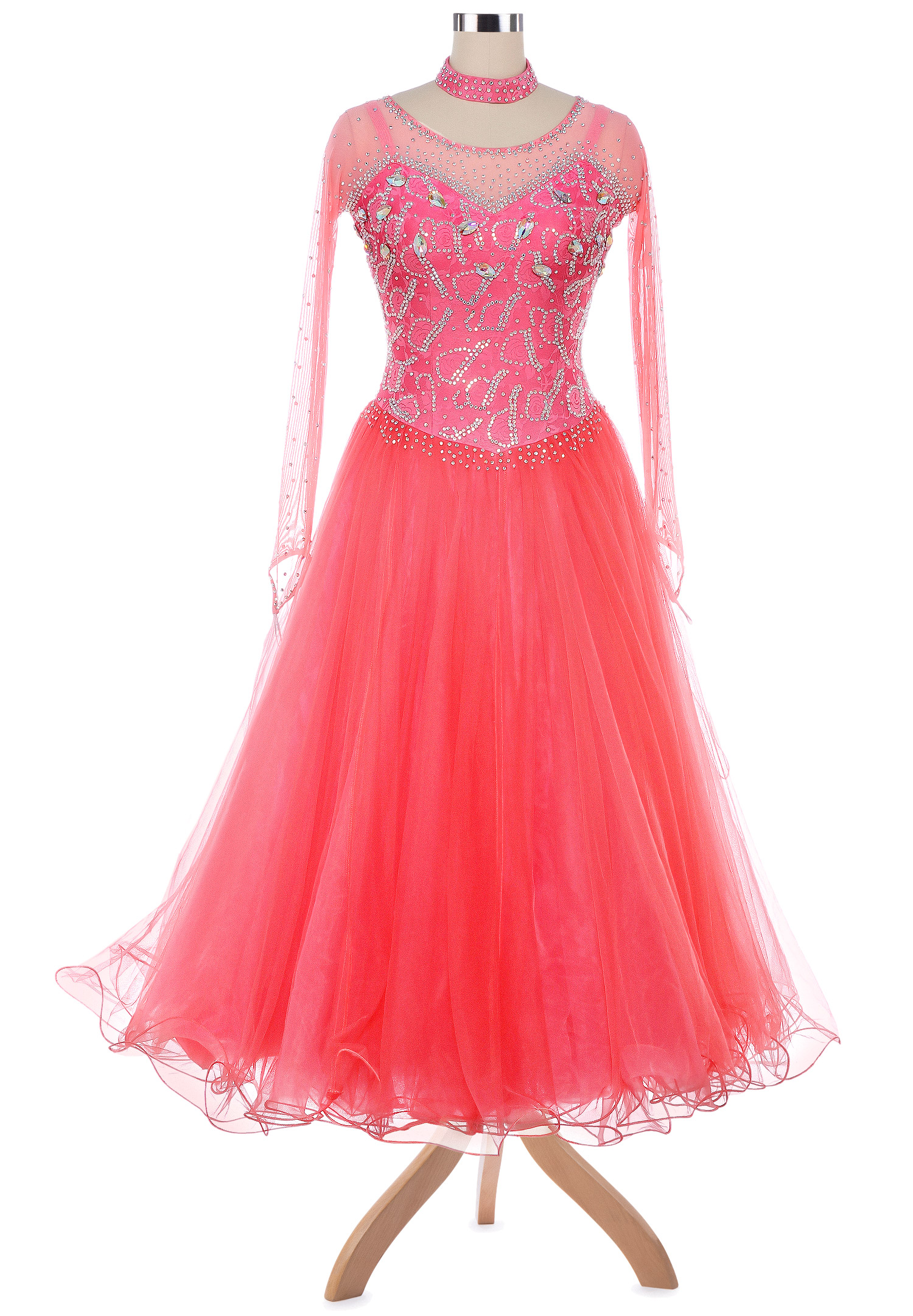 Sweetheart Gleamy Lettters Motif Ballroom Competition Dress VN-A5211