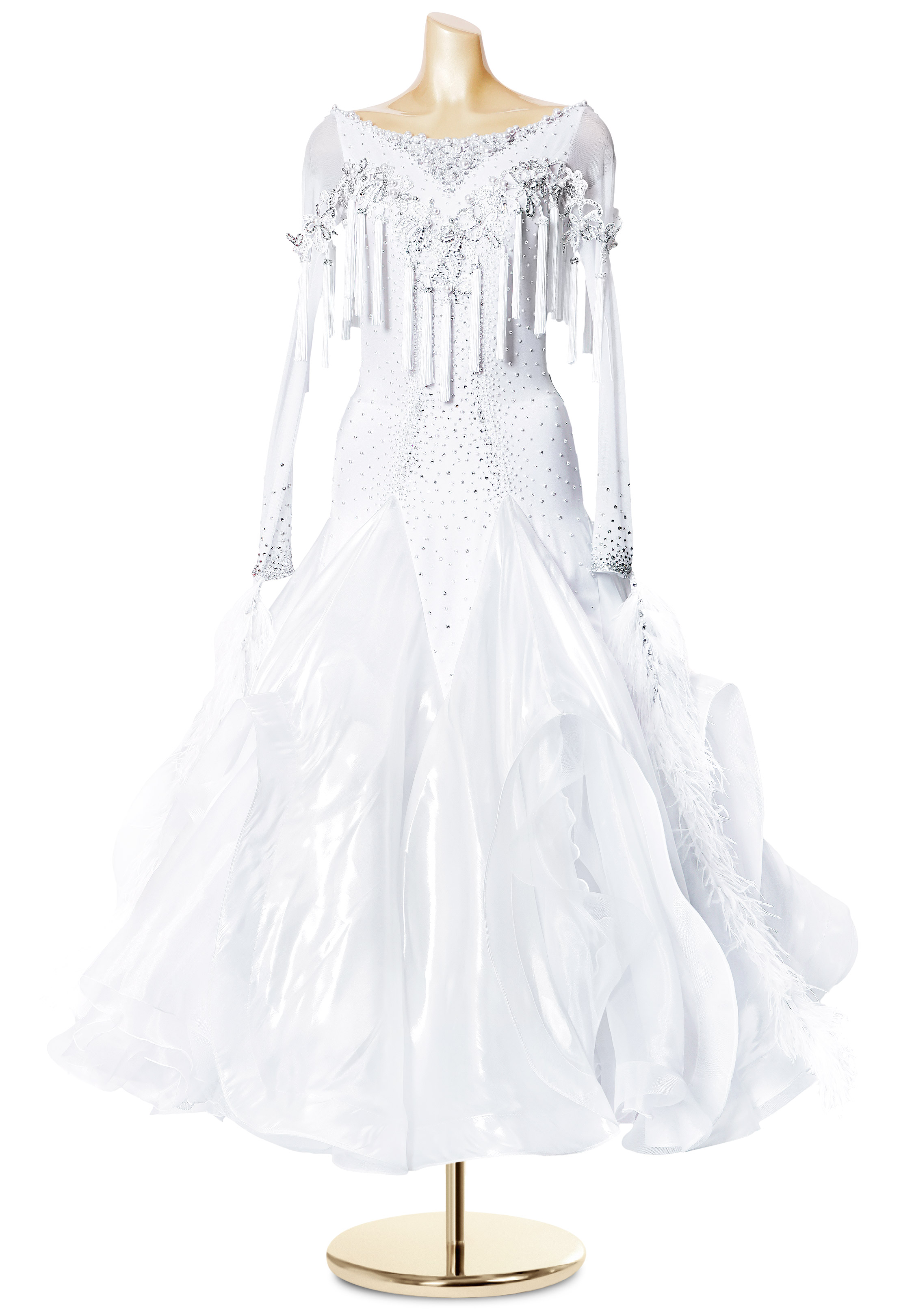 Swingy Tassel Pearled Ballroom Dress PC-WB19053