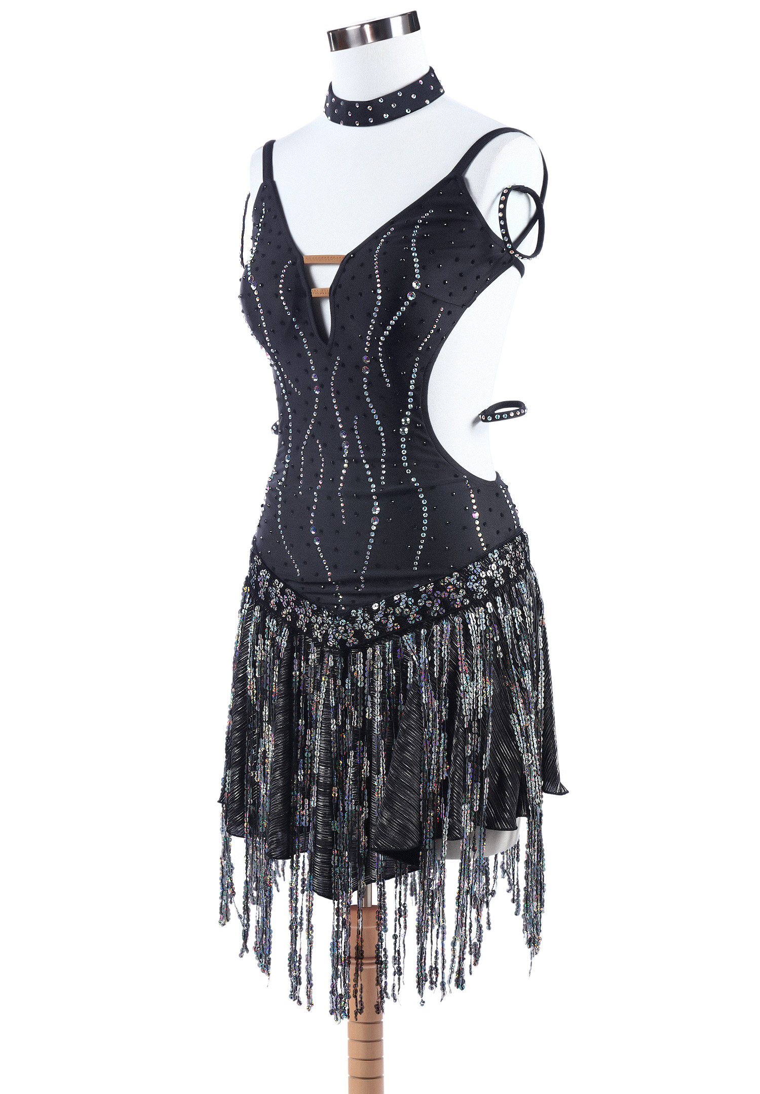 Swirling Sparkle Sequined Fringe Latin Competition Dress L5257 ...