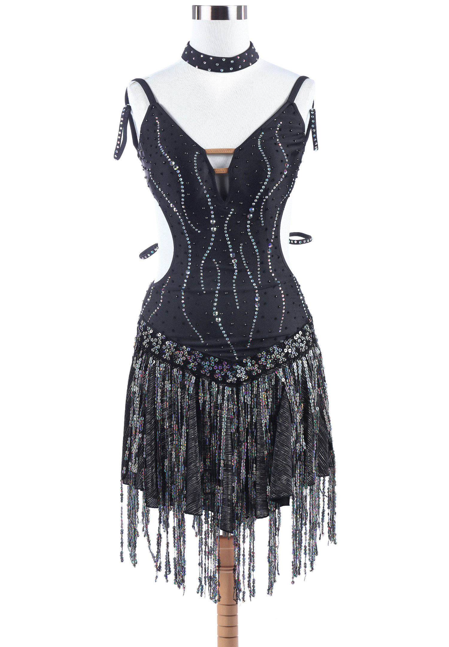 Swirling Sparkle Sequined Fringe Latin Competition Dress L5257 ...