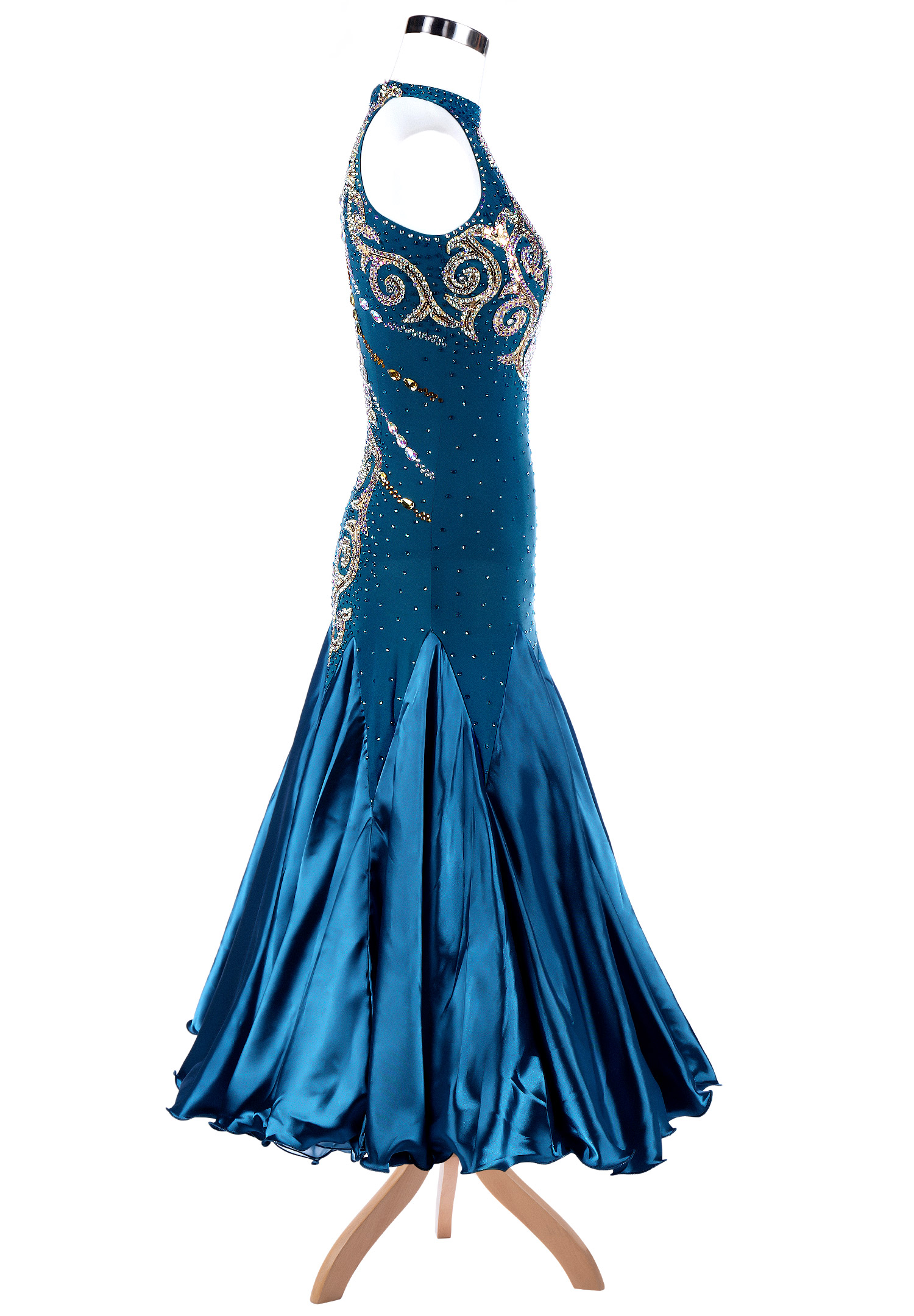 Swirling Sparkly Applique American Smooth Competition Dress A5314 ...
