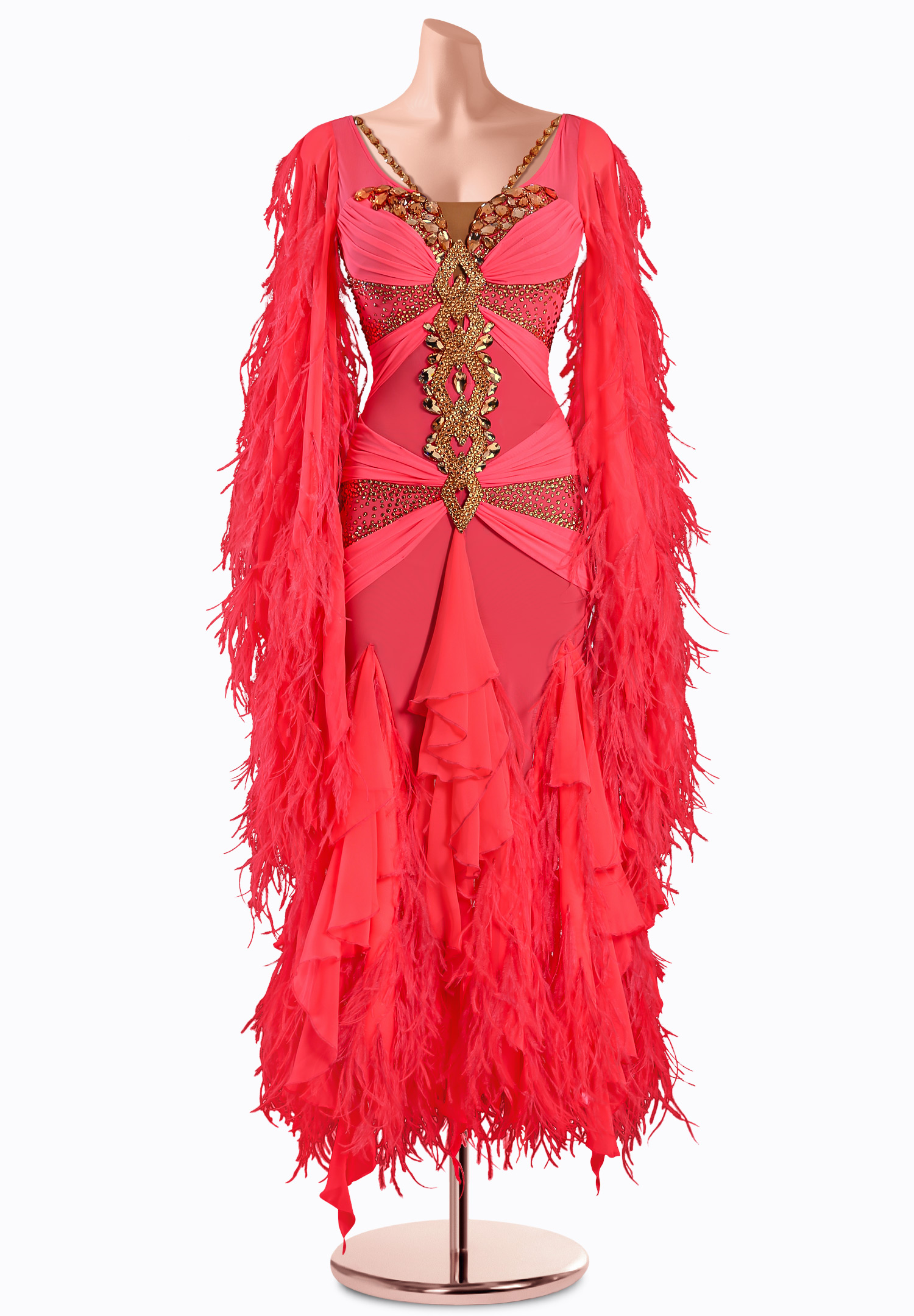 Vivid Plume Ballroom Gown TID-BM1114