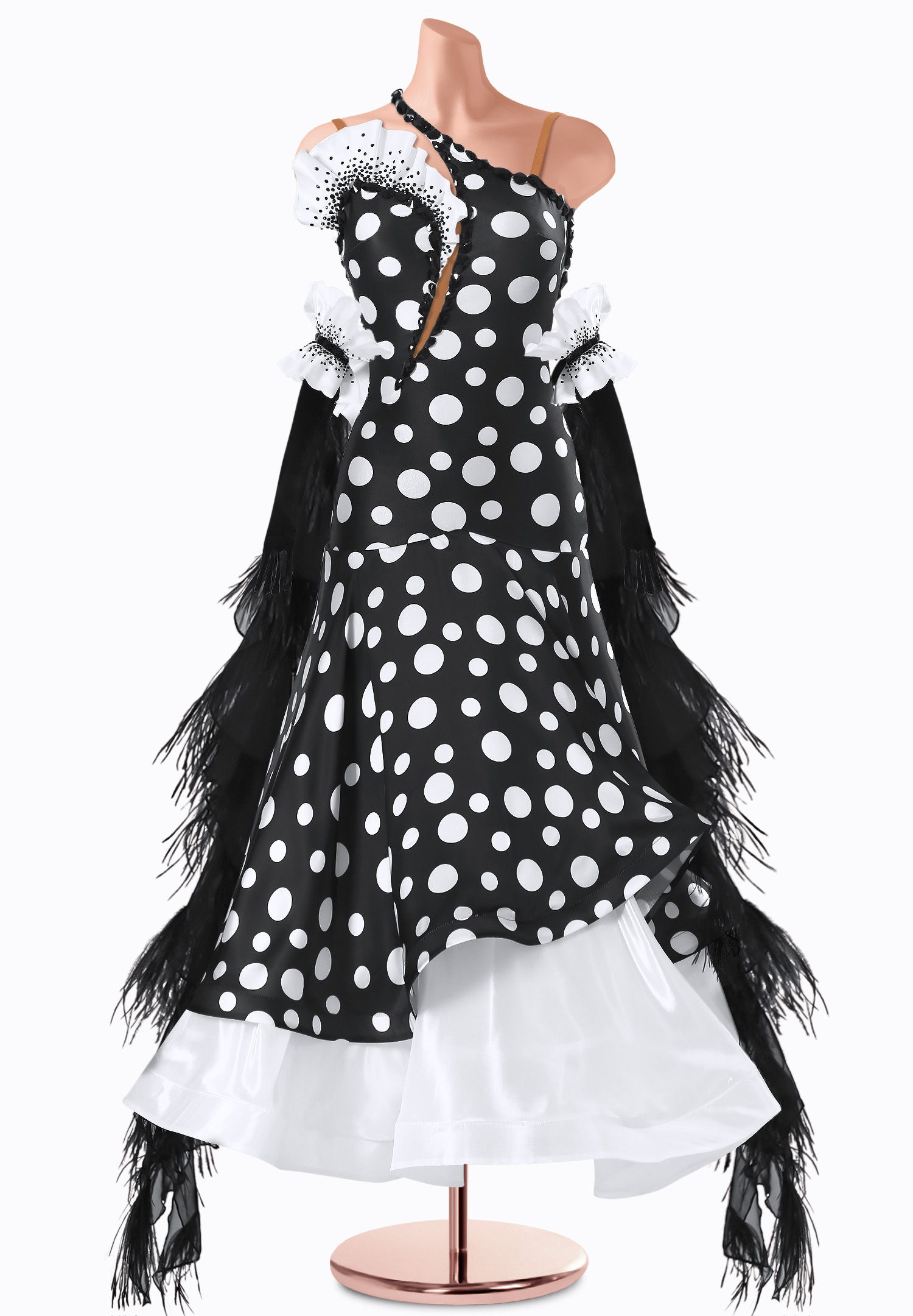 Polka Frill Ballroom Gown TID-BM1148