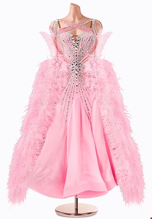 Feathered Pearl Ballroom Gown TID-BM1162