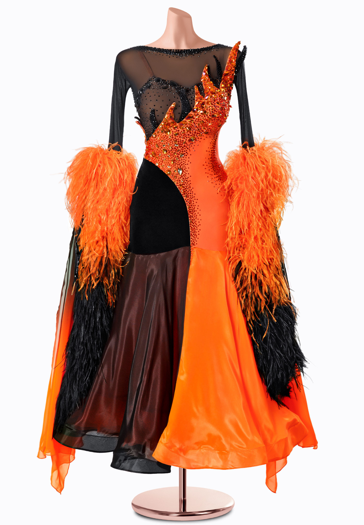 Flaming Noir Ballroom Gown TID-BM1299