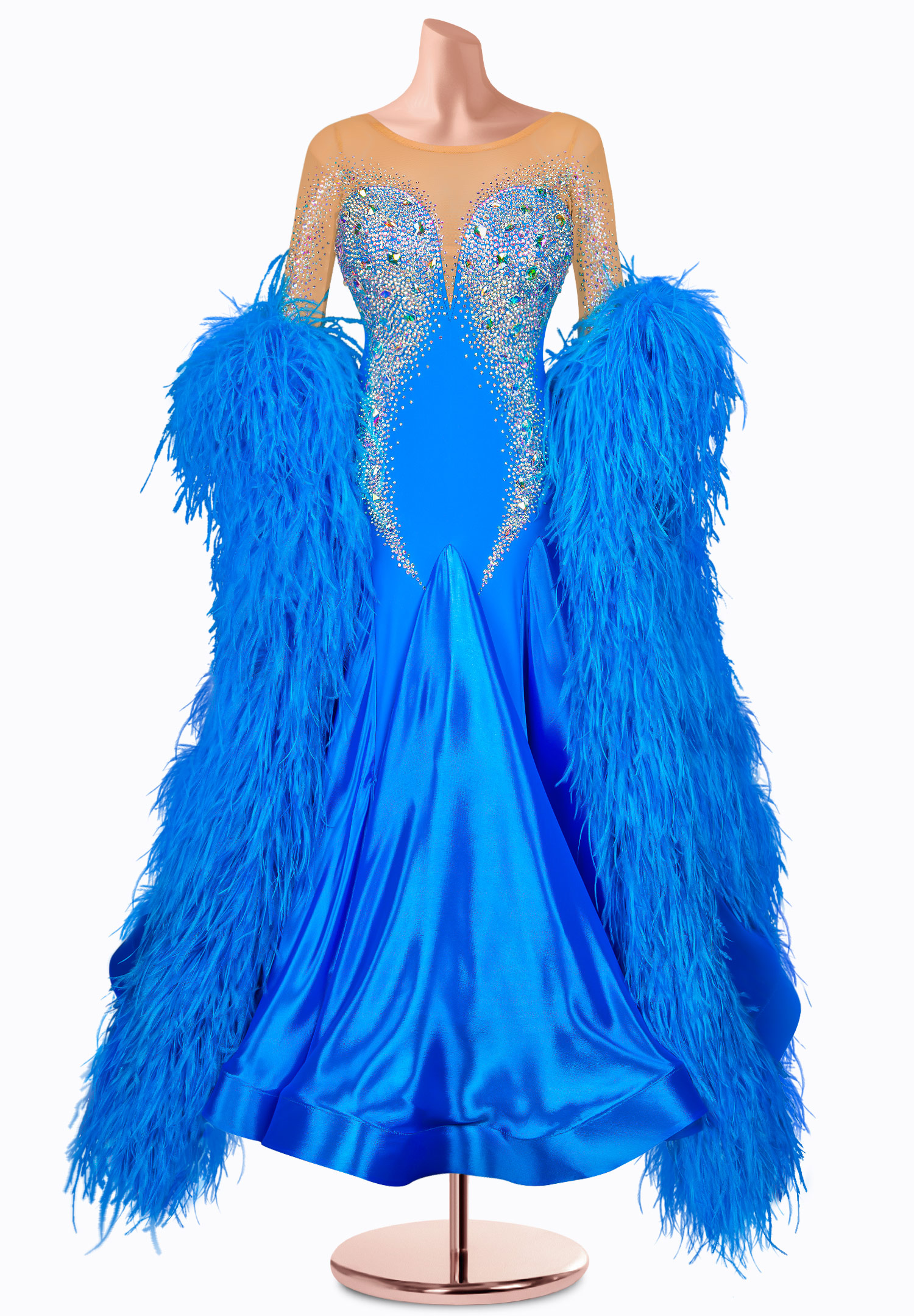 Azure Plumes Ballroom Gown TID-BM551F