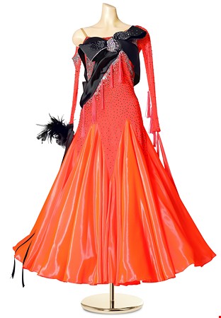 Tasseled Crystal Bow Ballroom Gown PCWB19090