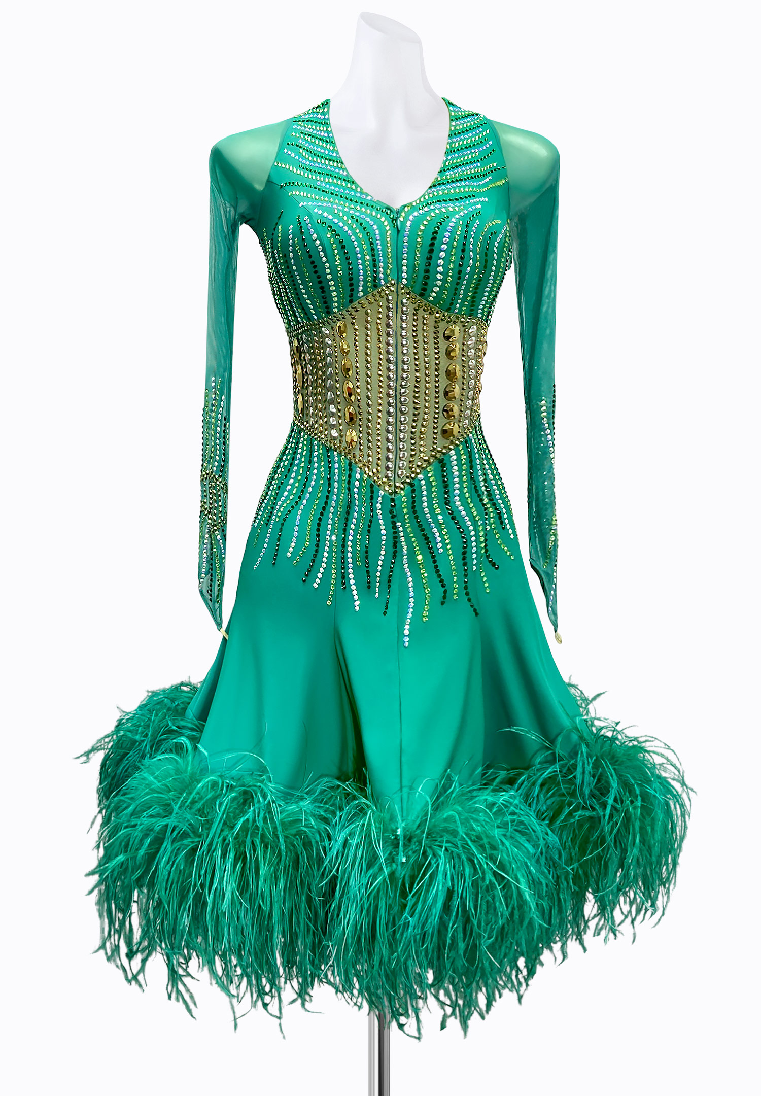 Tranquil Feather Latin Dress JT-L2231