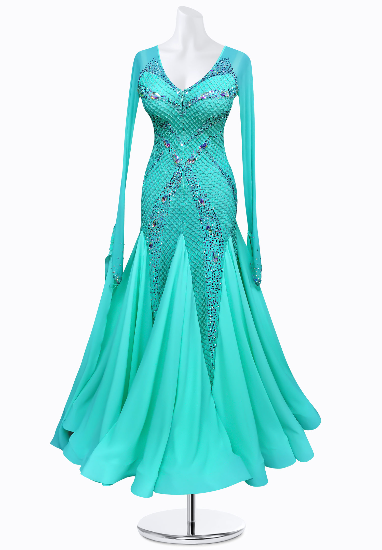 Tranquil Mesh Ballroom Gown AM-B3207