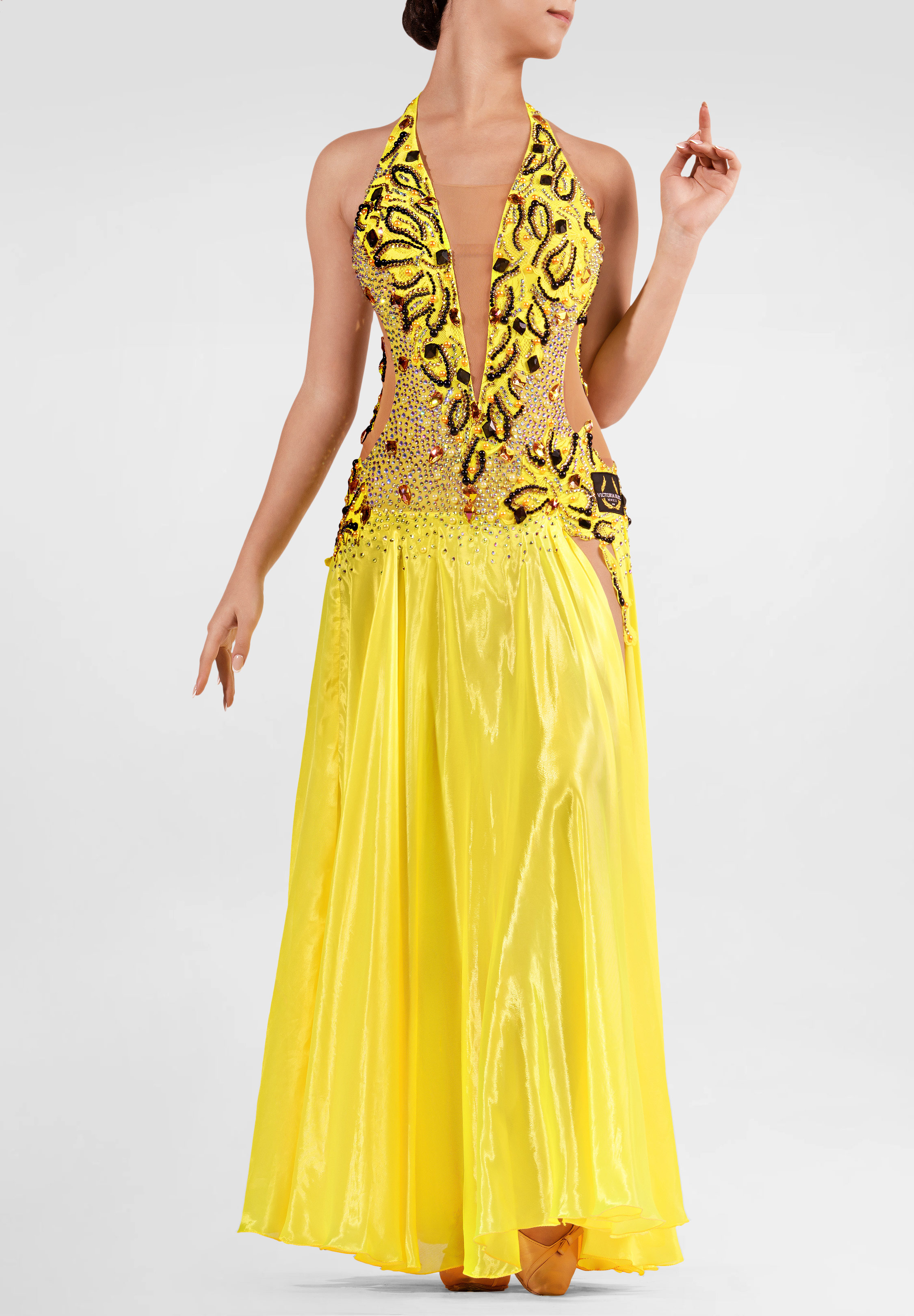 Golden Edge Smooth Dress VB-S25018