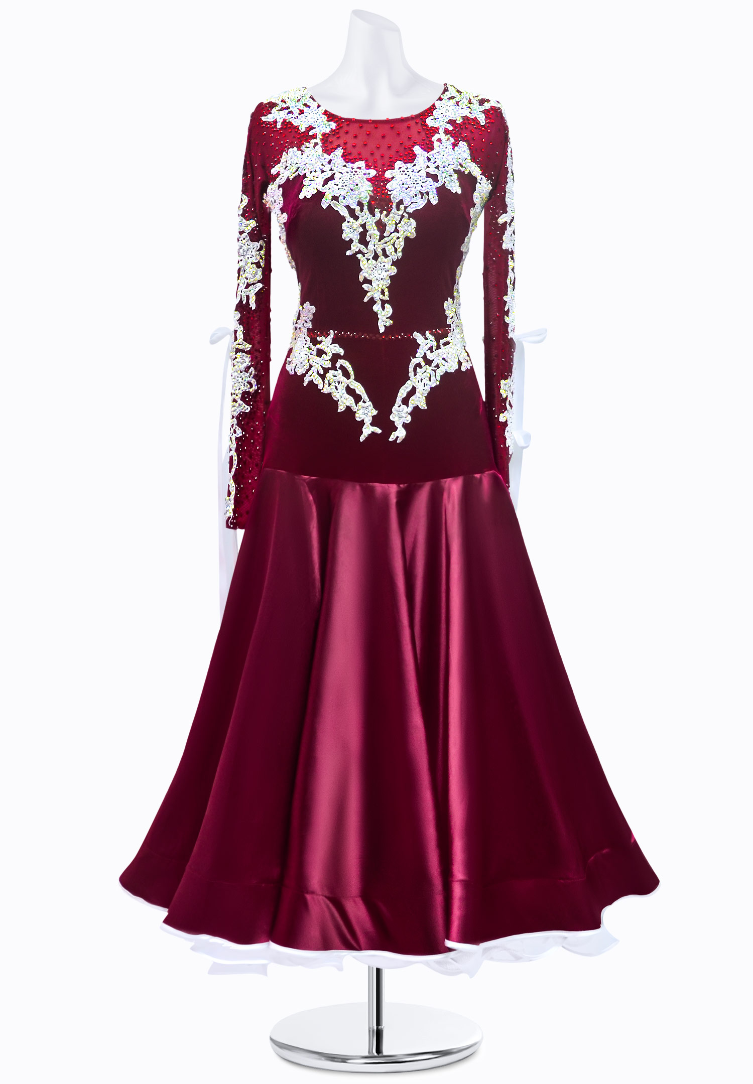 Burgundy hotsell ballroom dress