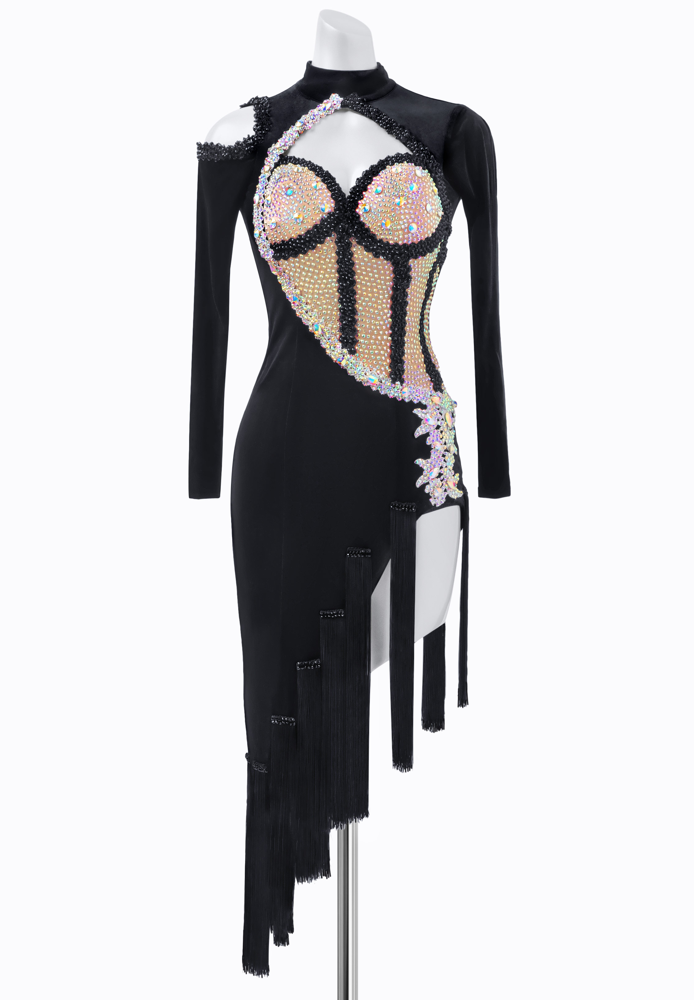 Velvet Lace Latin Dress PR-L215005