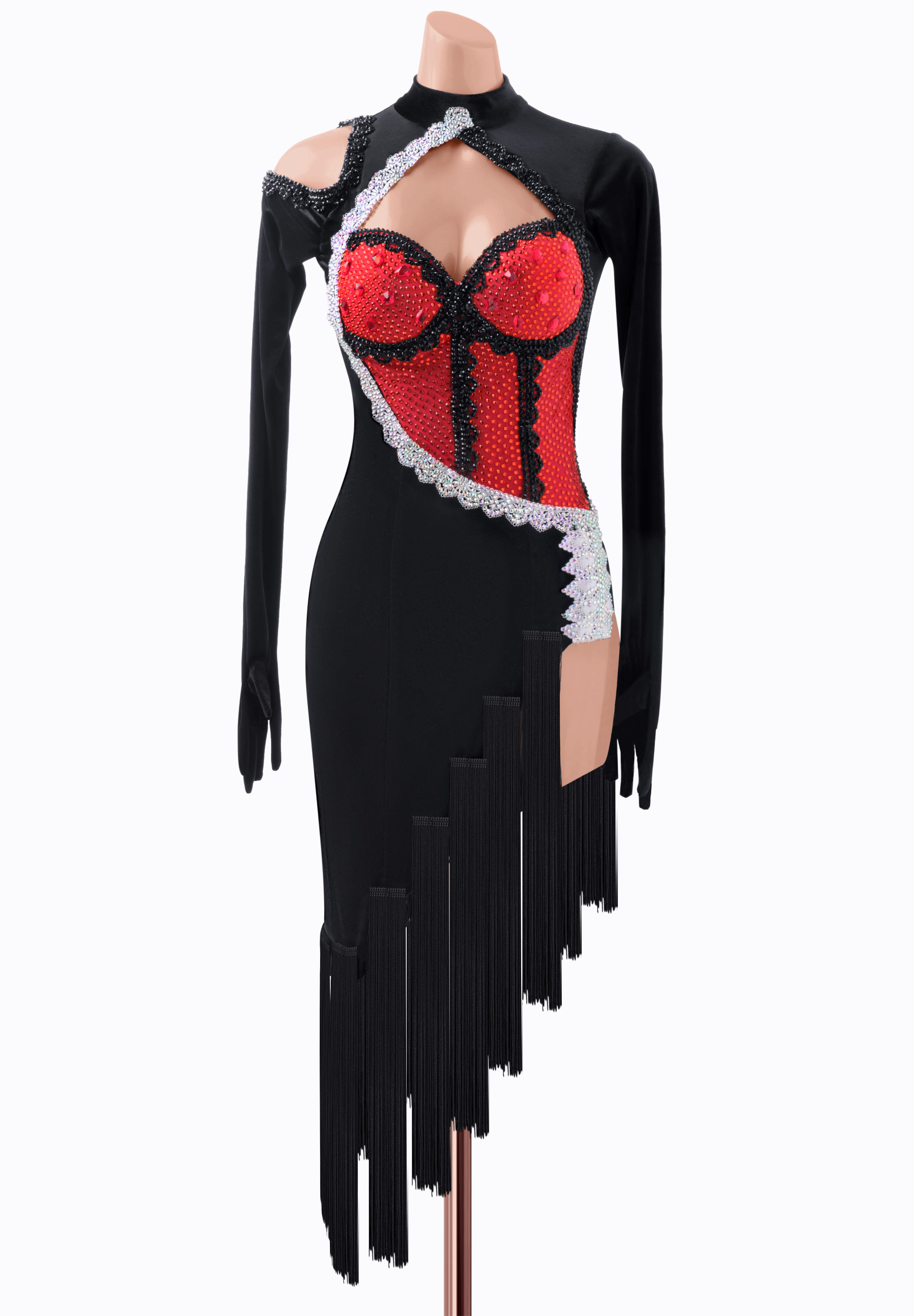 Velvet Lace Latin Dress PR-L215005A